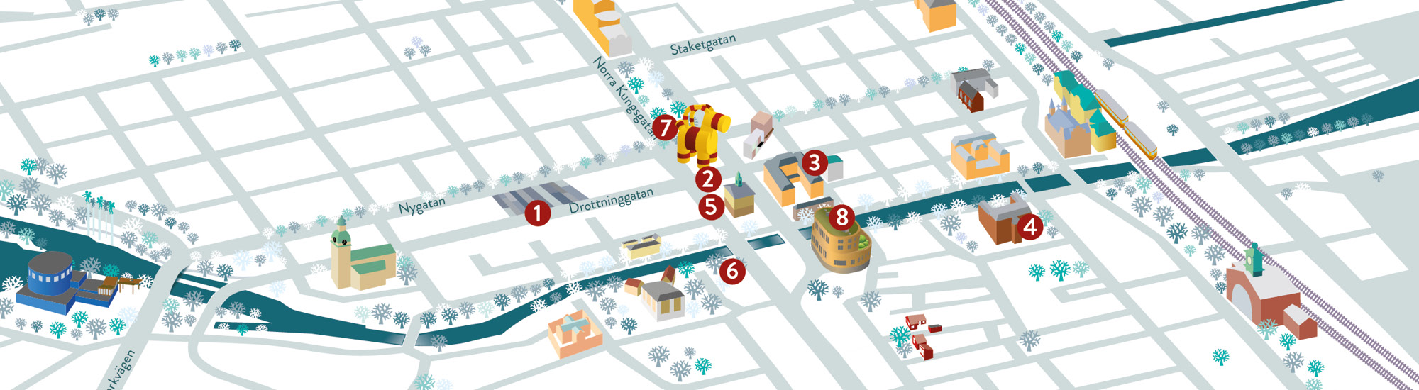 Karta över delar av Gävle