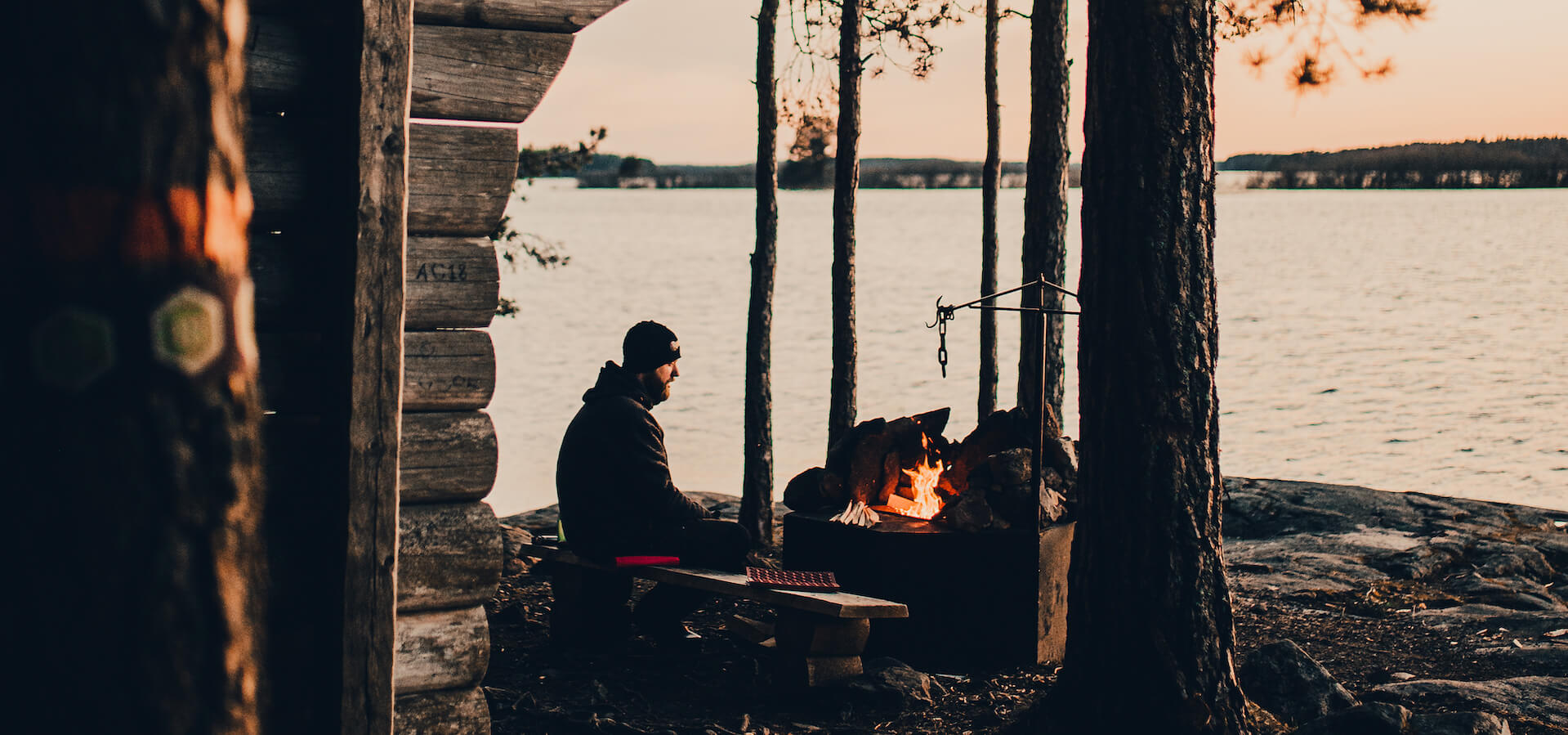 Vindskydd i Färnebofjärdens Nationalpark