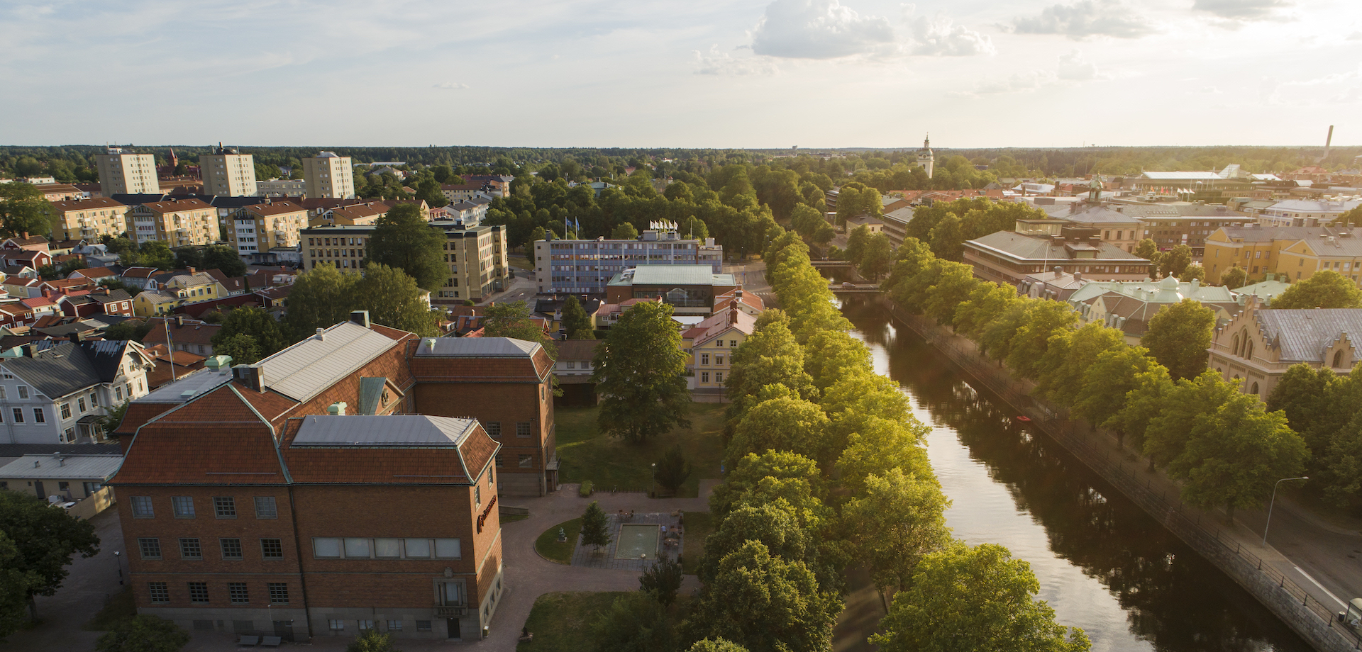Vybild över Gavleån och Länsmuseet