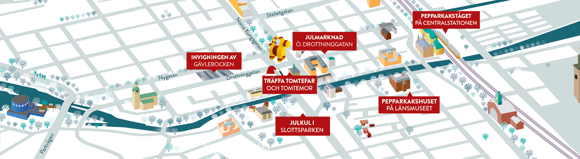Karta över platser i Gävle