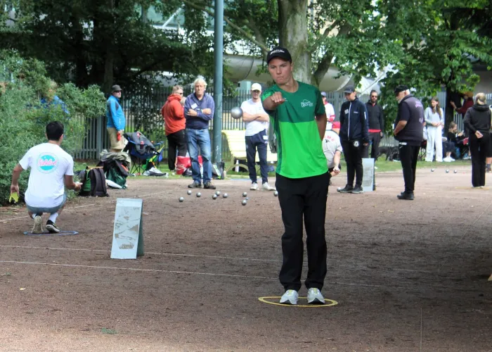 Boulespelare under Boule-SM i Lund 2024. Foto Svenska Bouleförbundet.