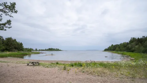 Badstrand på Limön